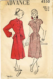 Advance 4530 1940s Misses 2 Piece Peplum Dress Sz 33B Vintage Sewing Pattern