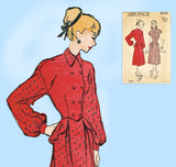 Advance 4530 1940s Misses 2 Piece Peplum Dress Sz 33B Vintage Sewing Pattern