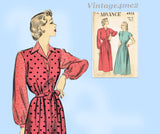 Advance 4932: 1940s Misses Elegant Day Dress Size 34 Bust Vintage Sewing Pattern