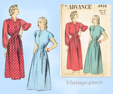 Advance 4932: 1940s Misses Elegant Day Dress Size 34 Bust Vintage Sewing Pattern