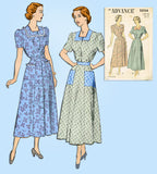 1940s Original Vintage Advance Sewing Pattern 5004 Misses Feminine Dress Sz 36 B - Vintage4me2
