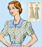 1940s Original Vintage Advance Sewing Pattern 5004 Misses Feminine Dress Sz 36 B - Vintage4me2