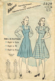 1940s Vintage Advance Sewing Pattern 5029 Misses Sun Dress or Jumper Sz 36 B -Vintage4me2