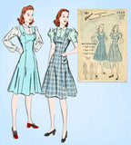 1940s Vintage Advance Sewing Pattern 5029 Misses Sun Dress or Jumper Sz 36 B -Vintage4me2