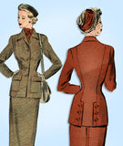 1950s Vintage Advance Sewing Pattern 5131 Misses Slender Walking Suit Sz 38 Bust - Vintage4me2