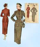 1950s Vintage Advance Sewing Pattern 5131 Misses Slender Walking Suit Sz 38 Bust - Vintage4me2