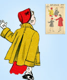 1950s Vintage Advance Sewing Pattern 5594 Little Girls Swing Back Coat Size 8