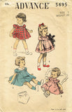 1950s Vintage Advance Sewing Pattern 5695 Cute Baby Girls Dress & Panties Size 1 - Vintage4me2