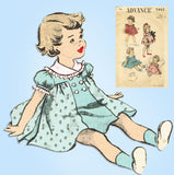 1950s Vintage Advance Sewing Pattern 5695 Cute Baby Girls Dress & Panties Size 1 - Vintage4me2