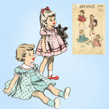 1950s Vintage Advance Sewing Pattern 5695 Cute Baby Girls Dress & Panties Size 1 - Vintage4me2