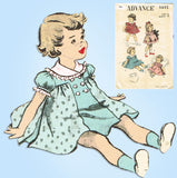 1950s Vintage Advance Sewing Pattern 5695 Cute Baby Girls Dress & Panties 6 mos