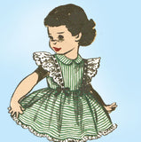 1950s Vintage Advance Sewing Pattern 5732 Toddler Girls Ruffled Dress Size 3 - Vintage4me2