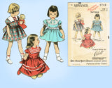 1950s Vintage Advance Sewing Pattern 5748 Cute Toddler Girls Dress Sz 4