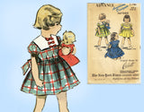 1950s Vintage Advance Sewing Pattern 5748 Cute Toddler Girls Dress Sz 6