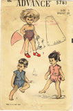 Advance 5783: 1950s Cute Babies Diaper Cover & Top Sz 1 Vintage Sewing Pattern