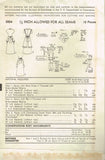 1950s Vintage Advance Sewing Pattern 5884 Misses Set of Aprons Size Large