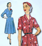 1950s Vintage Advance Sewing Pattern 5952 Plus Size Shirtwaist Dress Sz 42 Bust