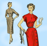 1950s Vintage Advance Sewing Pattern 6070 Uncut Misses Slender Dress Sz 36 B