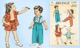 Advance 6104: 1950s Cute Toddler Play Clothes Set Sz 6 Vintage Sewing Pattern