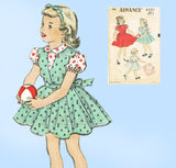 1950s Vintage Advance Sewing Pattern 6251 Cute Toddler Girls Jumper Dress Sz 4