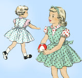 1950s Vintage Advance Sewing Pattern 6251 Cute Toddler Girls Jumper Dress Sz 4