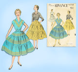 1950s Vintage Advance Sewing Pattern 6760 Uncut Misses Patio Dress Sz 36 B