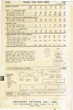 1950s Vintage Advance Sewing Pattern 6760 Uncut Misses Patio Dress Sz 36 B