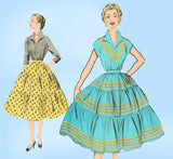 1950s Vintage Advance Sewing Pattern 6760 Uncut Misses Patio Dress Sz 36 B