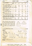 Advance 6945: 1950s Cute Baby Girls Flared Coat Sz 4 Vintage Sewing Pattern