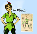 Advance 709: 1950s Rare Kids Peter Pan Costume w Hat Sz 8 Vintage Sewing Pattern
