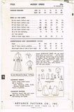 1950s Vintage Advance Sewing Pattern 7925 American Designer Dress 36 Bust