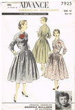 1950s Vintage Advance Sewing Pattern 7925 American Designer Dress 36 Bust