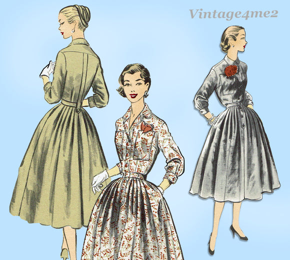1950s Vintage Advance Sewing Pattern 7925 American Designer Dress 36 Bust