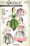 1950s Vintage Advance Sewing Pattern 8160 Uncut Misses Easy Apron Set Fits All