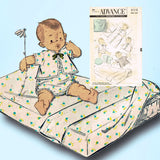 1950s Vintage Advance Sewing Pattern 8218 Infant Layette Set w Fitted Crib Sheet - Vintage4me2