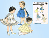 1950s Vintage Advance Sewing Pattern 8220 Toddler Girls Dress and Jumper Size 1 - Vintage4me2