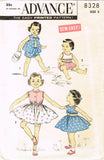 1950s Vintage Advance Sewing Pattern 8328 Easy Baby Girls Play Clothes Size 2 - Vintage4me2