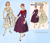Advance 8346: 1950s Stunning Misses Party Dress Sz 33 B Vintage Sewing Pattern