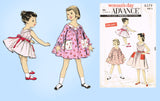 1950s Vintage Advance Pattern 8379 Easy Uncut Baby Girls Cinched Dress Size 2