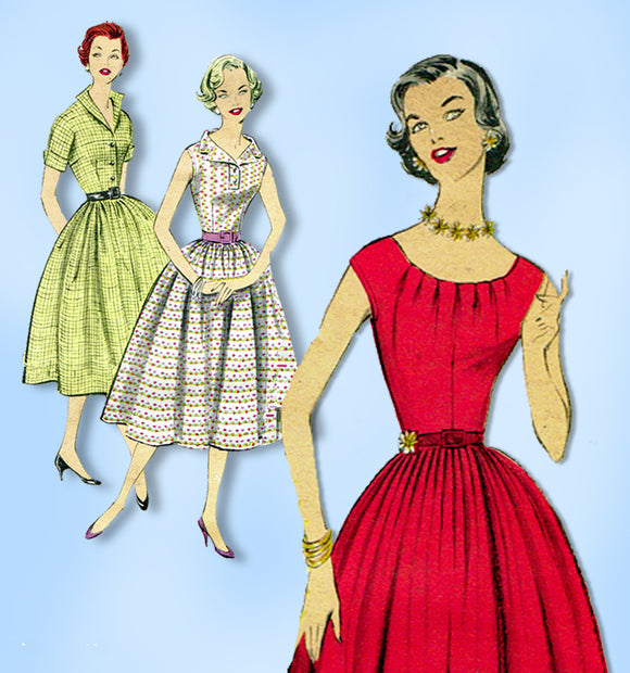1950s Original Vintage Advance Pattern 8524 Uncut Misses Dress Size 36 Bust