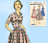 1950s Vintage Advance Sewing Pattern 8574 Uncut Easy Shirtwaist Dress Sz 38 B