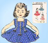 1950s Vintage Advance Sewing Pattern 8627 Cute Toddler Girls Sun Dress Size 2