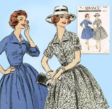 1950s Vintage Advance Sewing Pattern 9084 Uncut Misses Shirtwaist Dress Sz 38 B