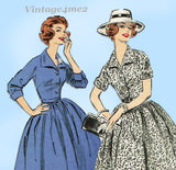 1950s Vintage Advance Sewing Pattern 9084 Uncut Misses Shirtwaist Dress Sz 38 B
