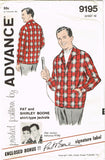 Advance 9195: 1950s Men's Pat Boone Shirt Size 42 Chest Vintage Sewing Pattern - Vintage4me2