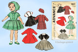1950s Vintage Advance Sewing Pattern 9211 Cute 19 Inch Little Girl Doll Clothes