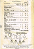 1950s Vintage Advance Sewing Pattern 9212 10 Inch High Heel Doll Clothes Set
