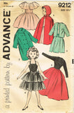 1950s Vintage Advance Sewing Pattern 9212 10 Inch High Heel Doll Clothes Set