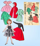 1950s Vintage Advance Sewing Pattern 9212 10 Inch High Heel Doll Clothes Set