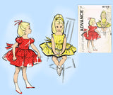 Advance 9733: 1960s Cute Baby Girls Tiered Dress Size 1 Vintage Sewing Pattern